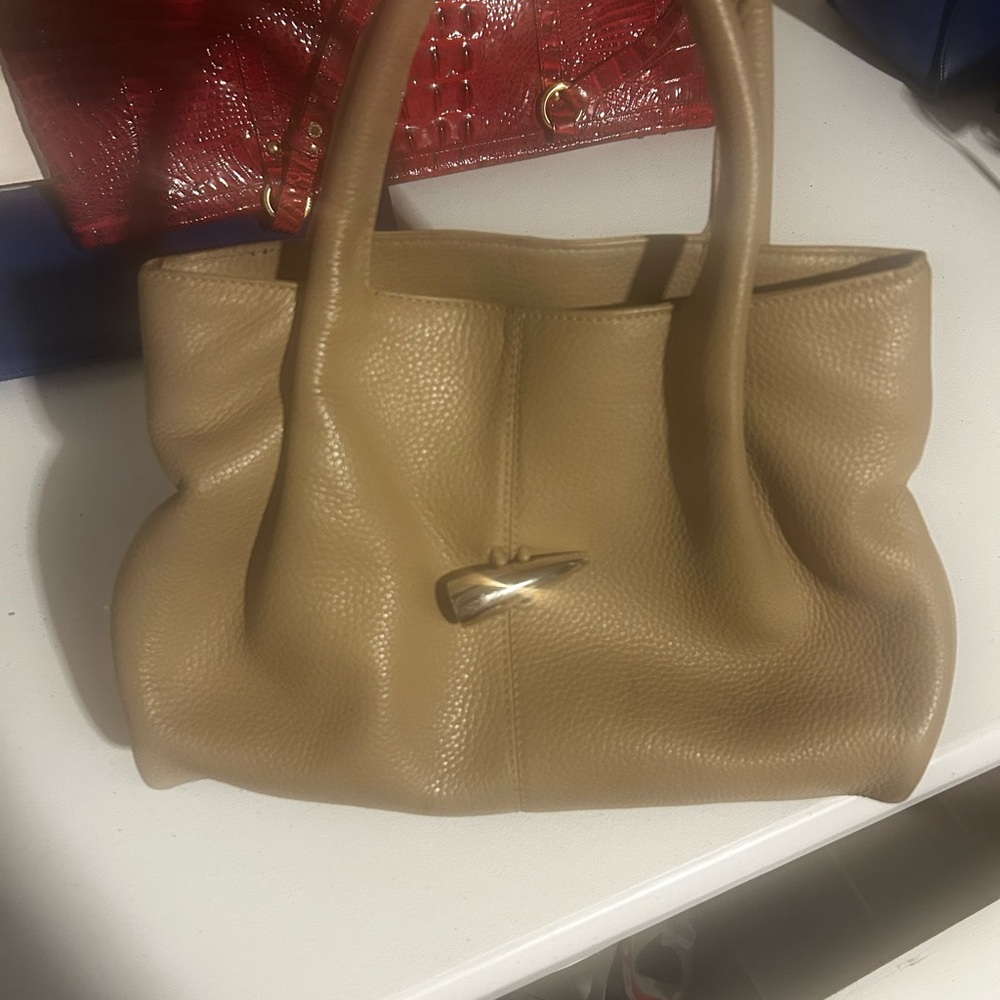 Burberry House Check Beige Leather tote